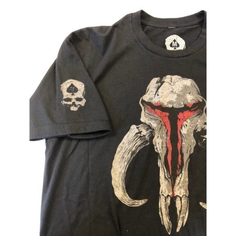 Wash‎ With Souls Mens Mandaloren Scull Crest Size: Medium Black